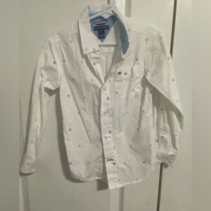 Tommy Hilfiger White and Blue Collar Shirt